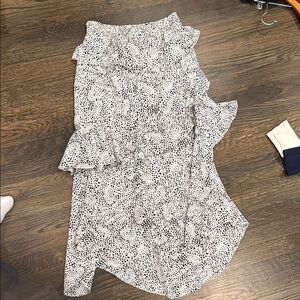 Black and White Polka Dot Ruffle Skirt